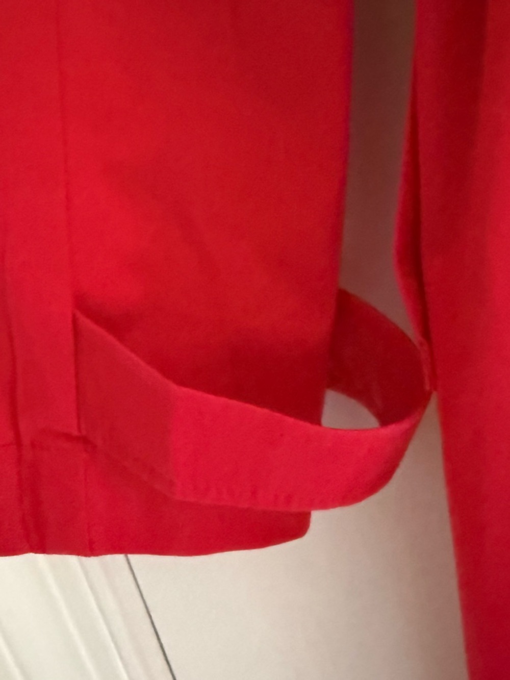 Victoria's Secret Bright Red Double-Breasted Trench Coat with Belt Size L - Picture 5 of 6